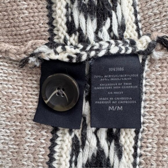 Sansara Aztek wool blend knit button up cardigan sweater. Women's size M - Picture 7 of 11